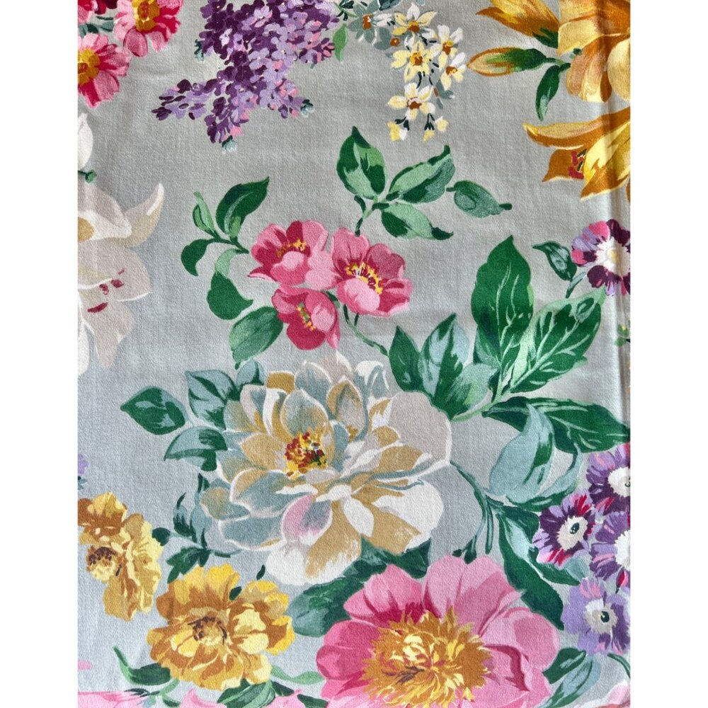 Waterford Floral Cotton Sateen Tablecloth 97" X 58.5" Multicolor on Green Cotton - Picture 14 of 15
